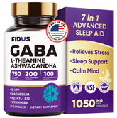 Fidus GABA-L-Theanine : bouteille de capsules pour un sommeil naturel et calme.