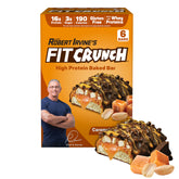 FITCRUNCH barre petite caramel cacahuète, texture moelleuse parfaite pour une collation rapide.