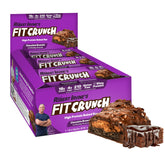 FITCRUNCH barre 6 couches chocolat fondant, texture riche pour une collation protéinée.