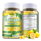 Gélifiés Fitfido au collagène dans une bouteille, soutien potentiel pour peau et cheveux.