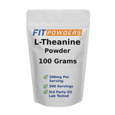 FitPowders L-théanine en poudre, emballage pratique et dosage précis pour votre routine.