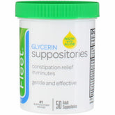 Fleet Suppositoires glycérine Aloe, emballage 50 unités, pour constipation occasionnelle.
