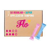 Tampons FLO coton biologique, pack régulier, absorption fiable pour flux moyen.