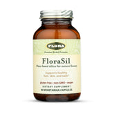 FloraSil Bouteille – 90 capsules végétales, soutien potentiel pour cheveux forts.