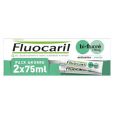 Fluocaril Bi-Fluore Duplo Menthe - emballage double pratique pour la famille.