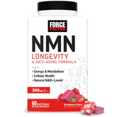 Force Factor NMN Longevity - bouteille visible, énergie potentielle et vitalité.