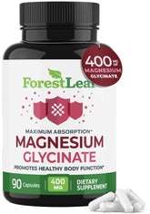 ForestLeaf Pure Magnésium Glycinate 400mg — Bouteille pratique pour la routine quotidienne.