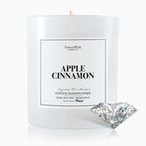 ForeverWick Vela Manzana Canela con Diamante dentro, ideal para recuerdos duraderos.