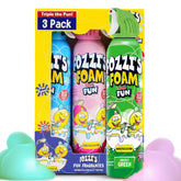 FOZZI'S bain mousse enfant 3-pack: ensemble coloré pour des jeux de bain amusants.