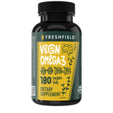 Freshfield Vegan Omega-3: bouteille avec capsules végétales faciles à prendre.