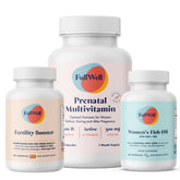 FullWell Fertility Trio, bouteille citron, soutien potentiel à la fertilité dans votre routine.