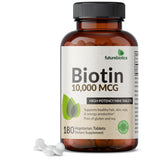 Futurebiotics Biotine 10 000 mcg – bouteille visible, format pratique pour usage quotidien.