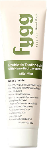 Fygg Pâte Dentaire Nano-Hydroxyapatite dans un tube mint, format voyage, fraîcheur durable.