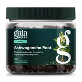 Gaia Herbs Ashwagandha racine-bouteille : soutien potentiel au calme et énergie équilibrée.