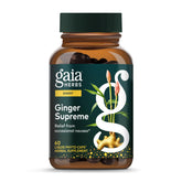 Gaia Herbs Ginger Supreme – bouteille, soutien digestif potentiel après repas.