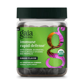 Gaia Herbs Immunité Rapid Defense Gummies en bouteille, soutien immunitaire potentiel au quotidien.