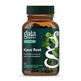 Gaia Herbs Kava racine bouteille, favorise une détente après une journée chargée.