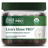 Gommes Gaia Herbs PRO Crinière de Lion, bouteille pratique pour usage quotidien.