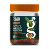 Gaia Herbs front packaging showing organic turmeric gummies and benefits