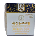 Gangwoninsam Extrait Ginseng Rouge 6 Ans dans une bouteille, idéal pour infuser chaud ou froid.