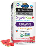 Garden of Life Enfants Probiotiques, bonbons pastèque, bouteille colorée pour routine digestive.