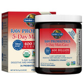 Garden of Life Raw Probiotics 5-Day Max Care, poudre banane, soutien digestif potentiel.