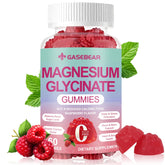 GASEBEAR Gommes Magnésium Glycinate en bouteille, goût framboise, soutien détente quotidienne.
