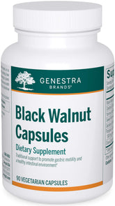 Genestra Noix Noire Capsules boîte — soutien digestif potentiel grâce à une formulation naturelle.