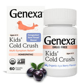 Genexa Enfants Cold Crush – tablettes acai bio à mâcher pour enfants, style emballage.