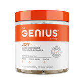 Genius Joy en bouteille suggère énergie naturelle et équilibre d'humeur possible.
