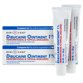 Crème GeriCare Dibucaine 1% – tube 28 g, soulagement rapide des hémorroïdes.