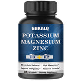 GHKALQ potassium-magnésium-zinc-d3-k2: bouteille de capsules énergie et équilibre