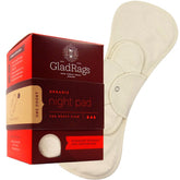 Serviette nocturne GladRags en coton biologique non teint, confort nocturne optimal.