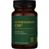 Global Healing Center Supercharged C60: bouteille de capsules, ingestion pratique au quotidien.