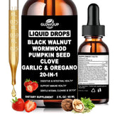 GLOVVUUP Drops absinthe-noix-noire-clou-de-girofle bouteille: formulation naturelle pour une digestion équilibrée.