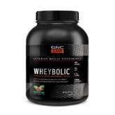 GNC AMP Wheybolic, bouteille Chocolat Menthe, texture onctueuse et parfum rafraîchissant.