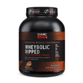 GNC AMP Wheybolic Ripped, bouteille chocolat-beurre-de-cacahuète, goût riche et gourmand.