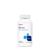 GNC Biotine 2500mcg: gélules faciles à avaler pour soutenir cheveux et ongles.