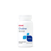 GNC Choline 250mg : bouteille visible, soutien potentiel du cerveau et de la vitalité.