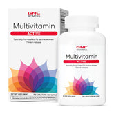 GNC Femmes Active Multivitamine — bouteille avant, énergie et bien-être quotidien.