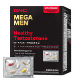 GNC Mega Men bouteille testosterone: soutien possible à la vitalité masculine et énergie.