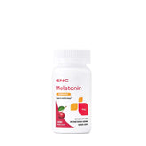 GNC Mélatonine 1 mg pastilles cerise, favorisant un sommeil réparateur.
