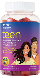 GNC Milestones Teen Multivitamin gommes fruits: goût agréable et apport potentiel.