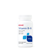 GNC Vitamin B-6 100 mg, bouteille, montre le dosage et le soutien potentiel au système nerveux