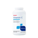 GNC Vitamine C 1000 mg caplets à libération retardée pour un soutien potentiel du système immunitaire.
