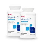 GNC Vitamine C libération temporelle sur bouteille pour une utilisation simple et continue.