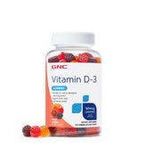 GNC Vitamin D-3 Gummies: bouteille pratique pour une prise quotidienne soutenant la santé des os.