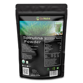 Go Nutra Spiruline en poudre bio, parfait pour l'apport protéique et antioxydant.