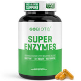 GoBiotix: bouteille d enzymes digestives montrant la formule complète pour améliorer la digestion.