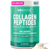 GoBiotix Collagène avec Probiotiques, bouteille prête pour peau et digestion.